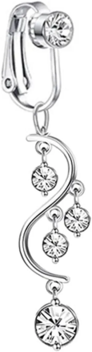 BESPORTBLE Unique Belly Button Ring Non Piercing Navel Jewelry Gold Plating and Rhinestones