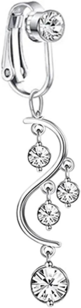 BESPORTBLE Unique Belly Button Ring Non Piercing Navel Jewelry Gold Plating and Rhinestones