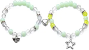 beyonday Matching Friendship Bracelets for Best Friend Heart Energy Stone Beads Couple Relationship Bracelets Valentines Day Gifts for Girlfriend Boyfriend Cosplay Costume Accessories