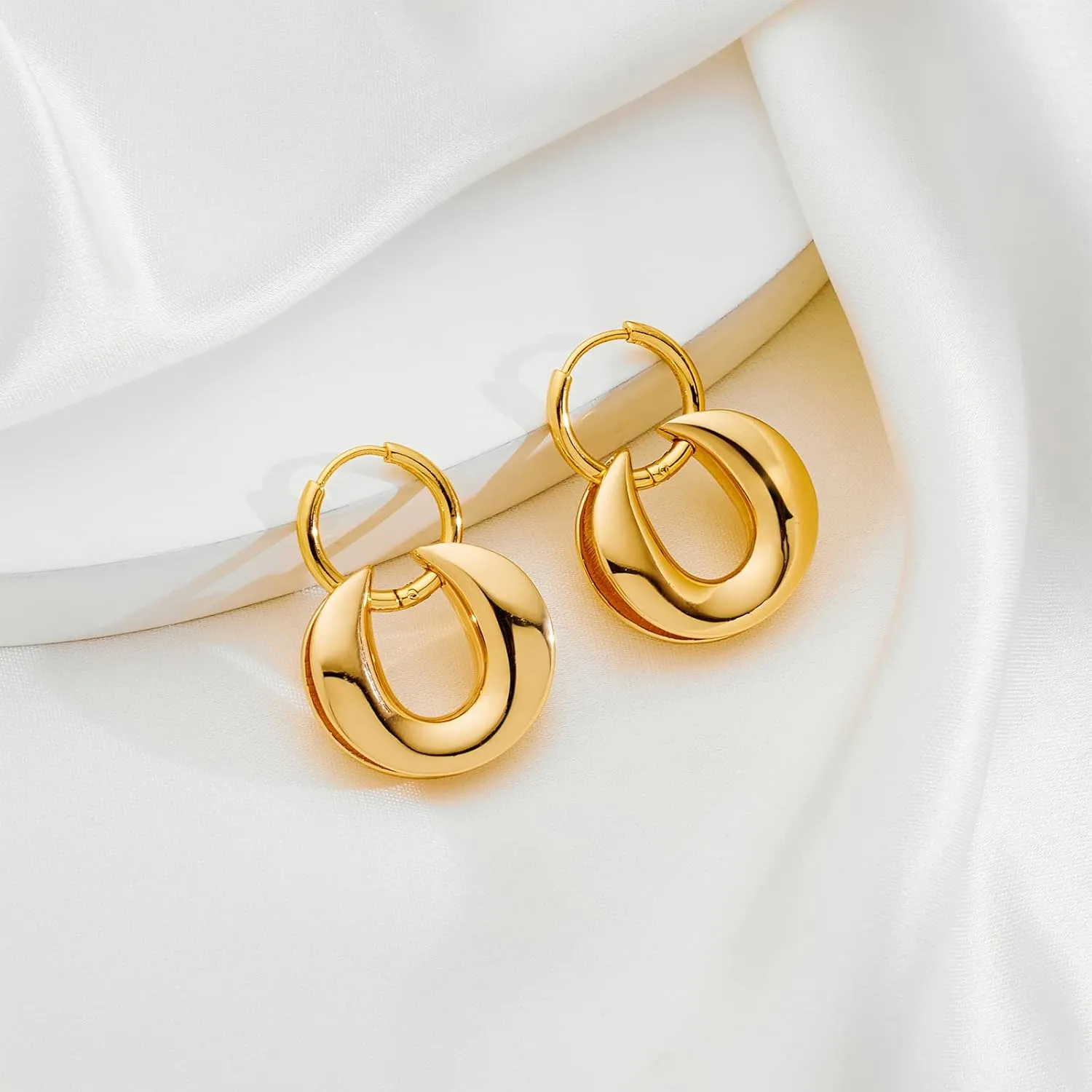 Big Disc Drop Earrings Multiple Styles Geometric Drop Dangle Earrings