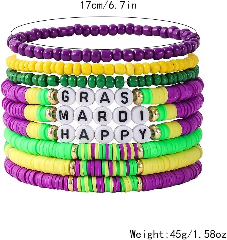 Bohemian Bracelets for Women Stretch Multilayer Colorful Beads Bracelet with Charm Jewelry Surfer Heishi Bracelets Elastic Layering Friendship Bracelets Boho Summer Beach Jewelry