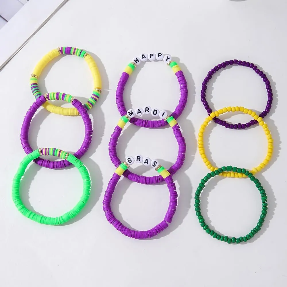 Bohemian Bracelets for Women Stretch Multilayer Colorful Beads Bracelet with Charm Jewelry Surfer Heishi Bracelets Elastic Layering Friendship Bracelets Boho Summer Beach Jewelry