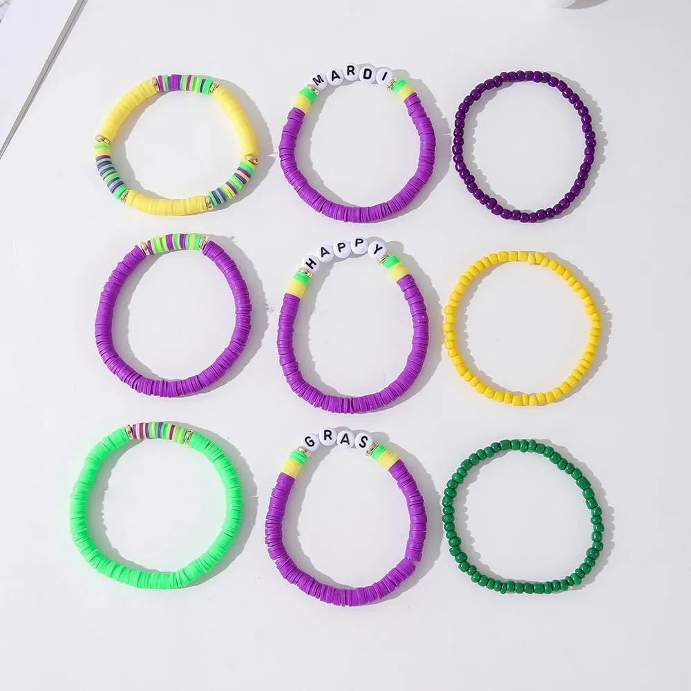 Bohemian Bracelets for Women Stretch Multilayer Colorful Beads Bracelet with Charm Jewelry Surfer Heishi Bracelets Elastic Layering Friendship Bracelets Boho Summer Beach Jewelry