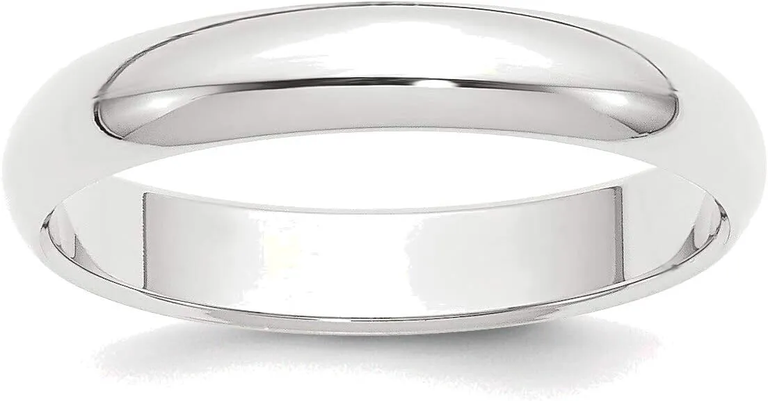 Bonyak Jewelry Platinum 4mm Half Round Wedding Band Size 8 Intricate