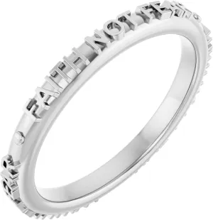 Bonyak Jewelry Sterling Silver Faith Not Fear Ring Intricate, Size 6