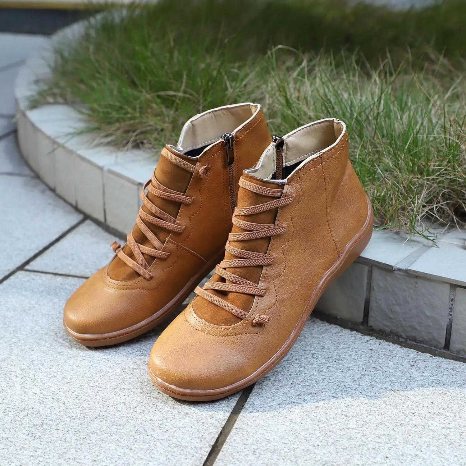 Botines De Mujer Flat Boots Women's Black Ankle Boots Wide Width Dress Boots for Women Black Ankle Boots for Women with Arch Support White Ankle Boots for Women Low Heel