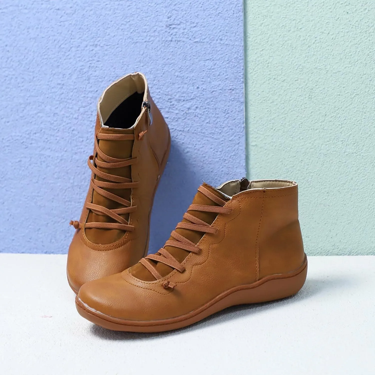 Botines De Mujer Flat Boots Women's Black Ankle Boots Wide Width Dress Boots for Women Black Ankle Boots for Women with Arch Support White Ankle Boots for Women Low Heel