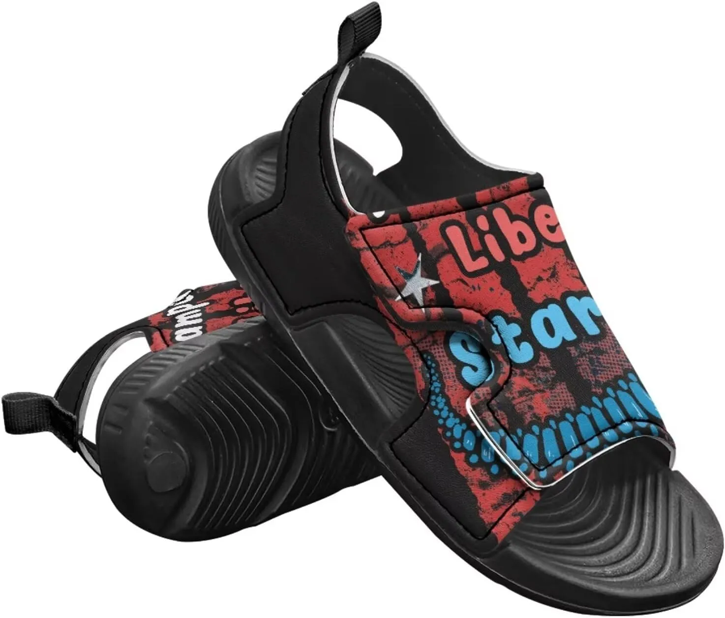 Boys Dinosaur Sandals Kids Open Toe Summer Outdoor Athletic Sandals Adjustable Beach Water Shoes for Toddler Boys