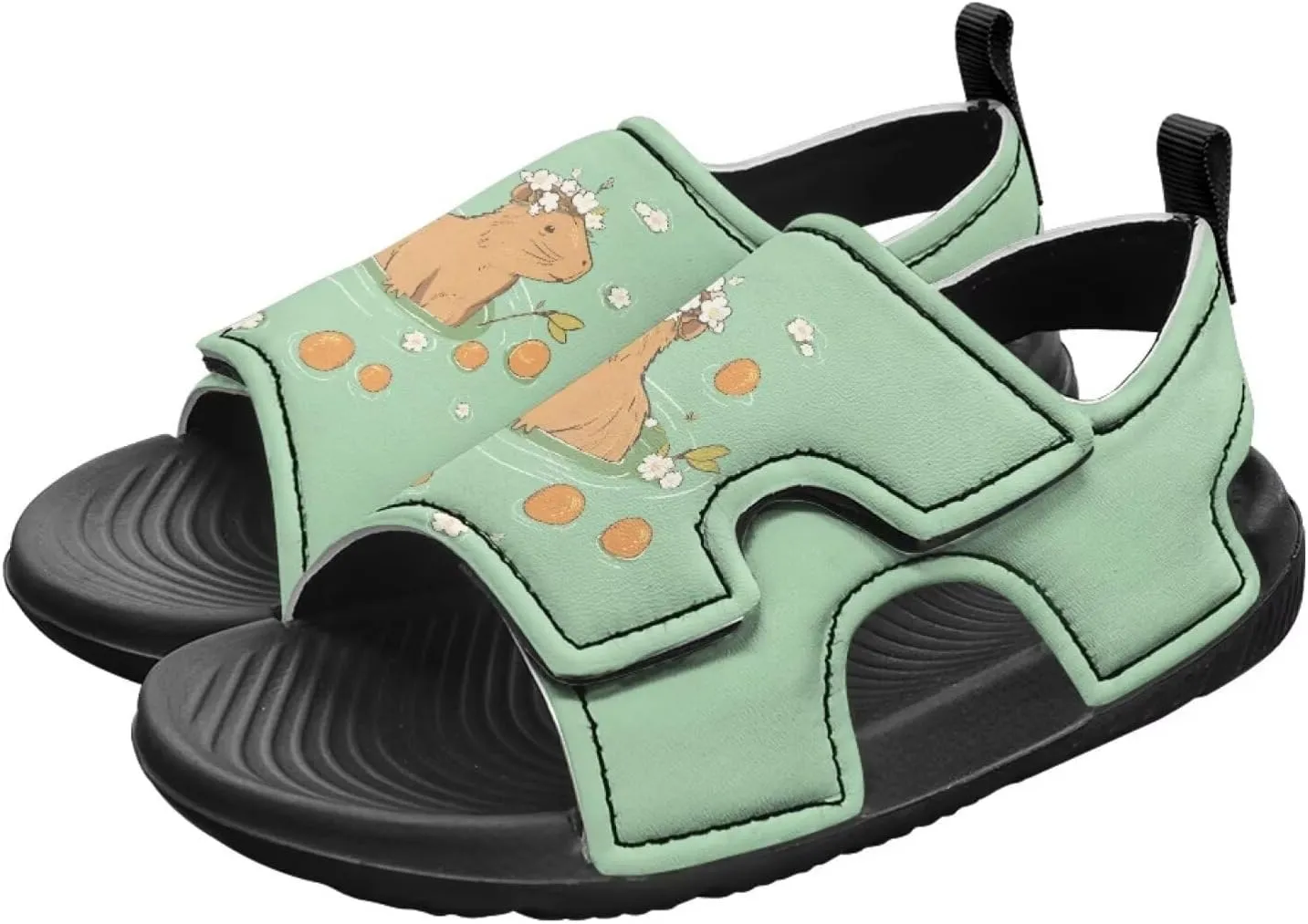 Boys Flame Sandals Kids Open Toe Outdoor Hiking Sandals Lightweight Athletic Beach Water Sport Shoes Adjustable