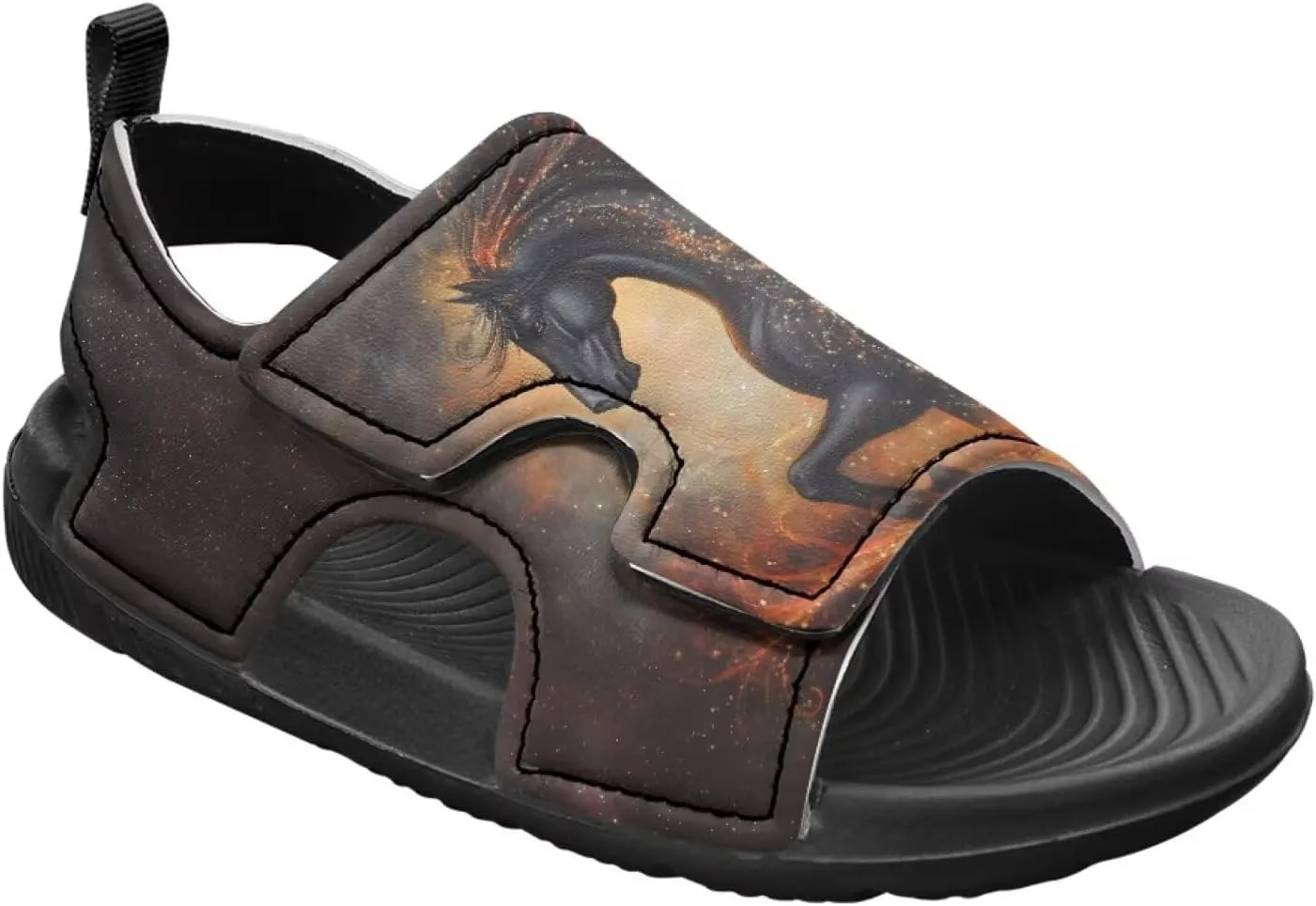 Boys Flame Sandals Kids Open Toe Outdoor Hiking Sandals Lightweight Athletic Beach Water Sport Shoes Adjustable