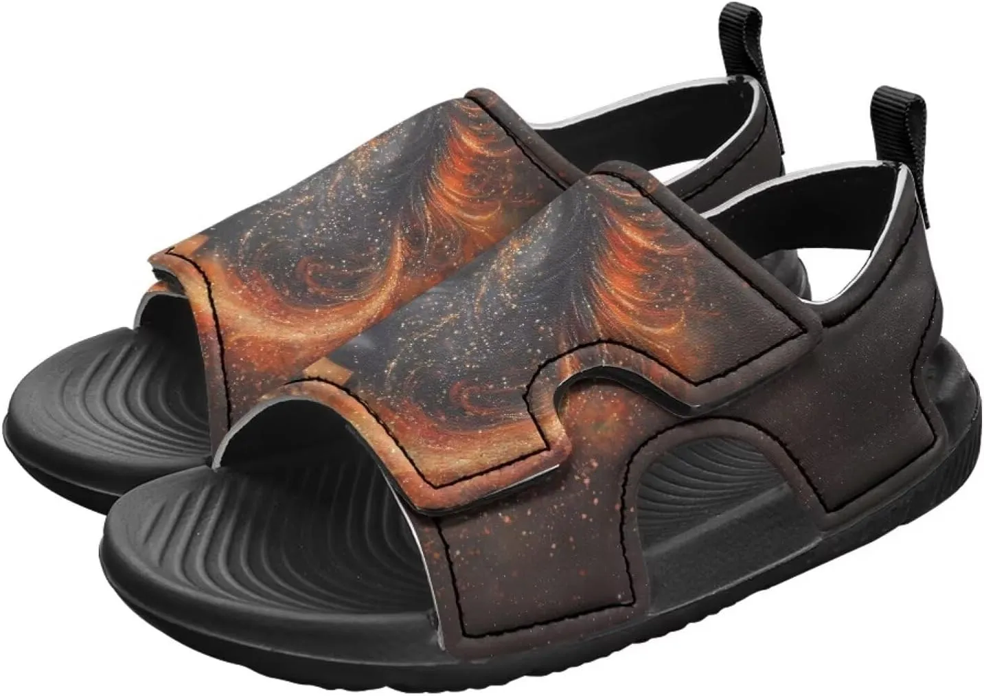 Boys Flame Sandals Kids Open Toe Outdoor Hiking Sandals Lightweight Athletic Beach Water Sport Shoes Adjustable