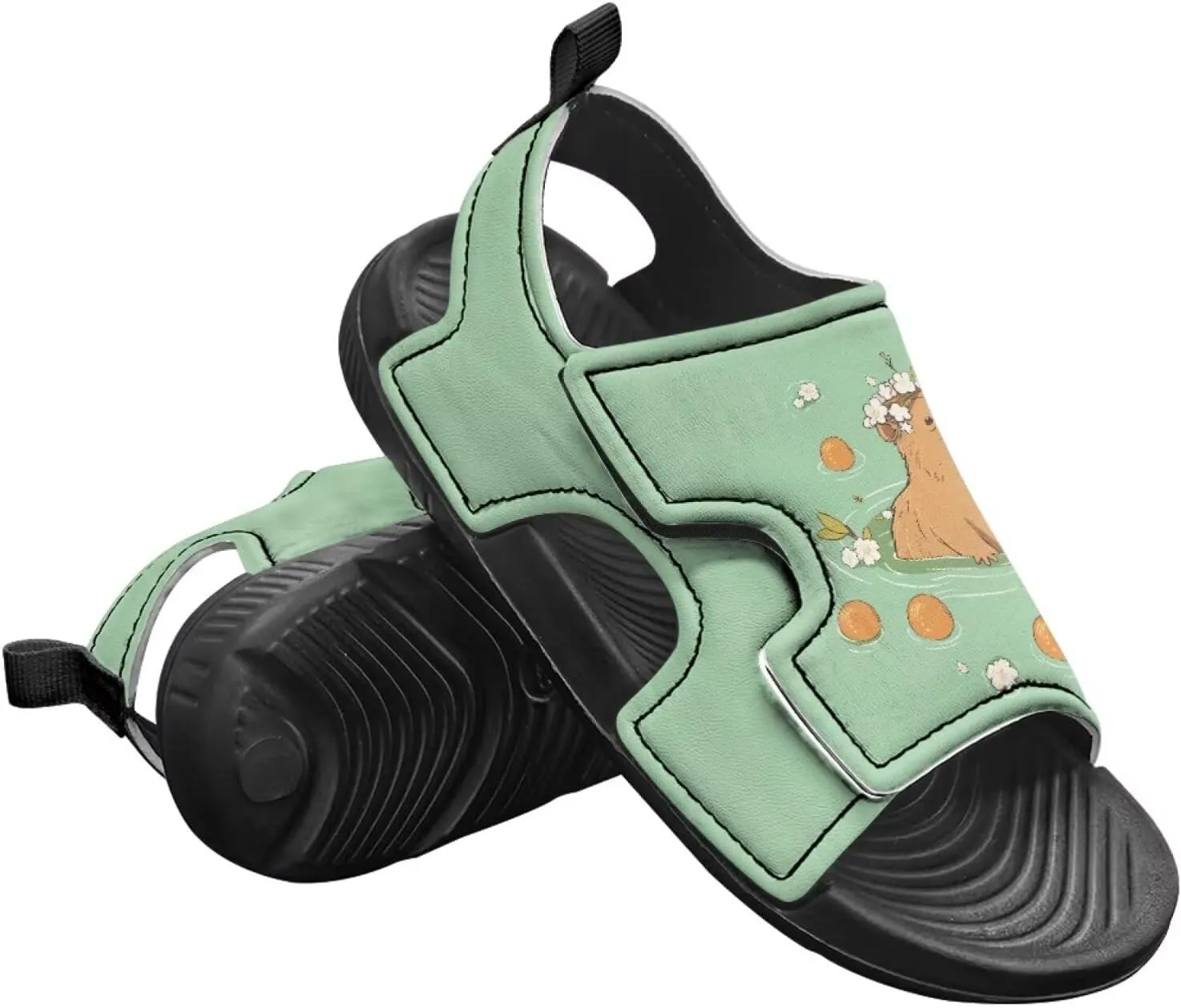 Boys Flame Sandals Kids Open Toe Outdoor Hiking Sandals Lightweight Athletic Beach Water Sport Shoes Adjustable