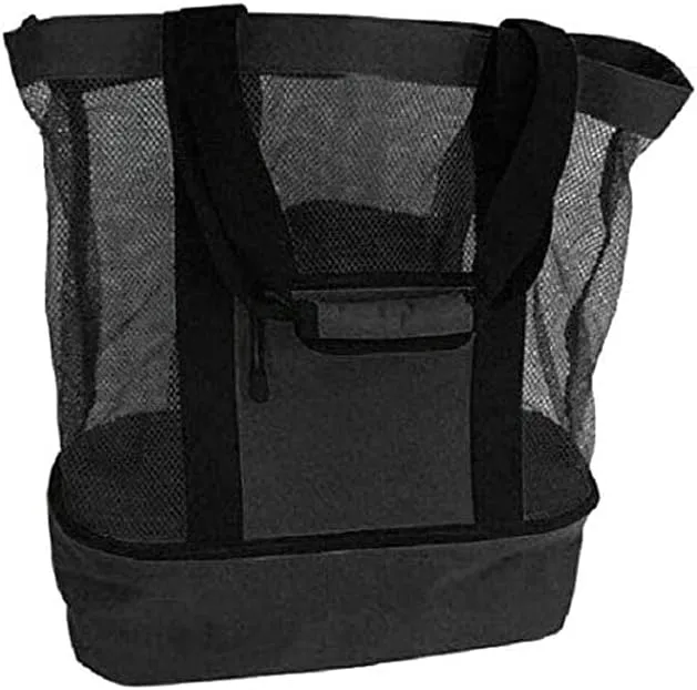 CAHHH Mesh Beach Tote Bag,Mesh Beach Tote Bag with Cooler,Mesh Tote Bag,Mesh Bag