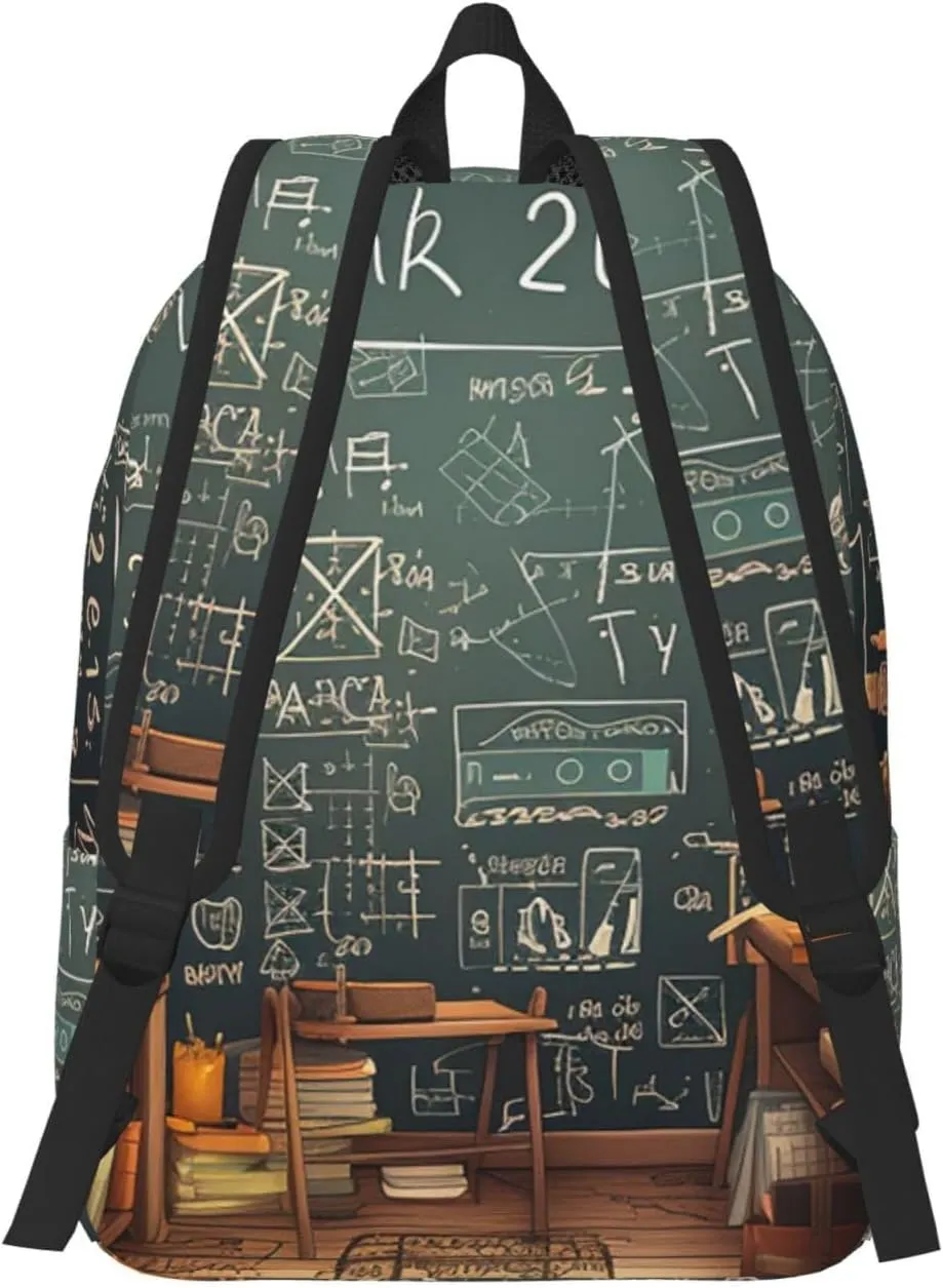 Canvas Backpack Math Travel Laptop Backpack Casual Daypack Carry On Rucksack for Men Women Medium