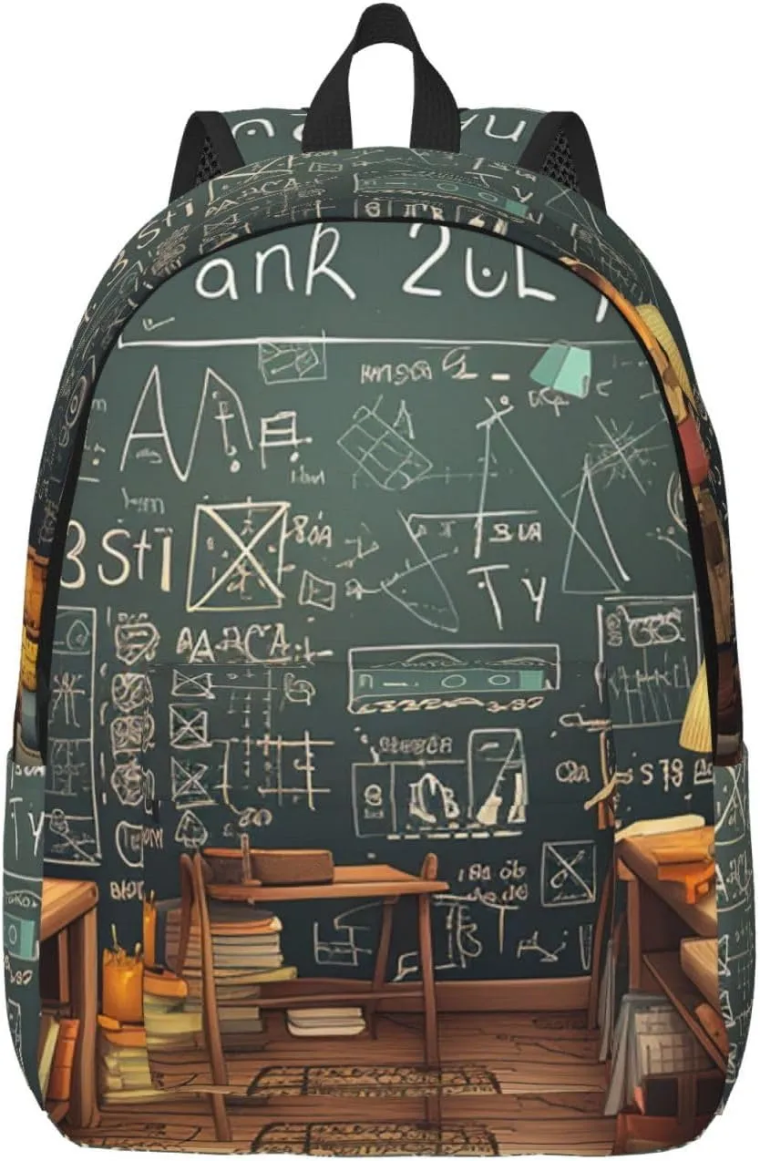 Canvas Backpack Math Travel Laptop Backpack Casual Daypack Carry On Rucksack for Men Women Medium