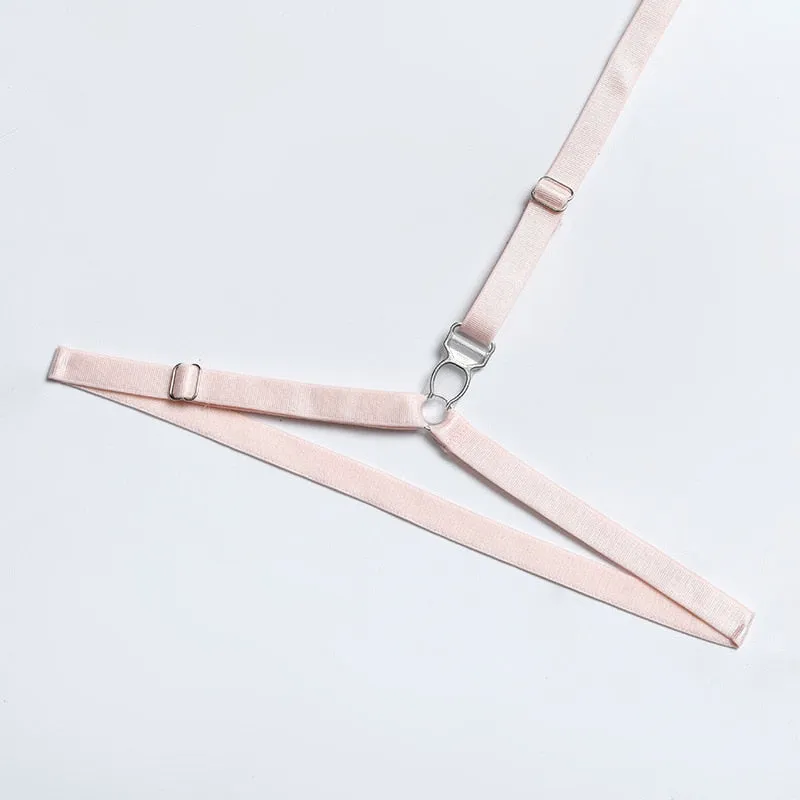 Chain Strap Flamingo Feather Lingerie Set