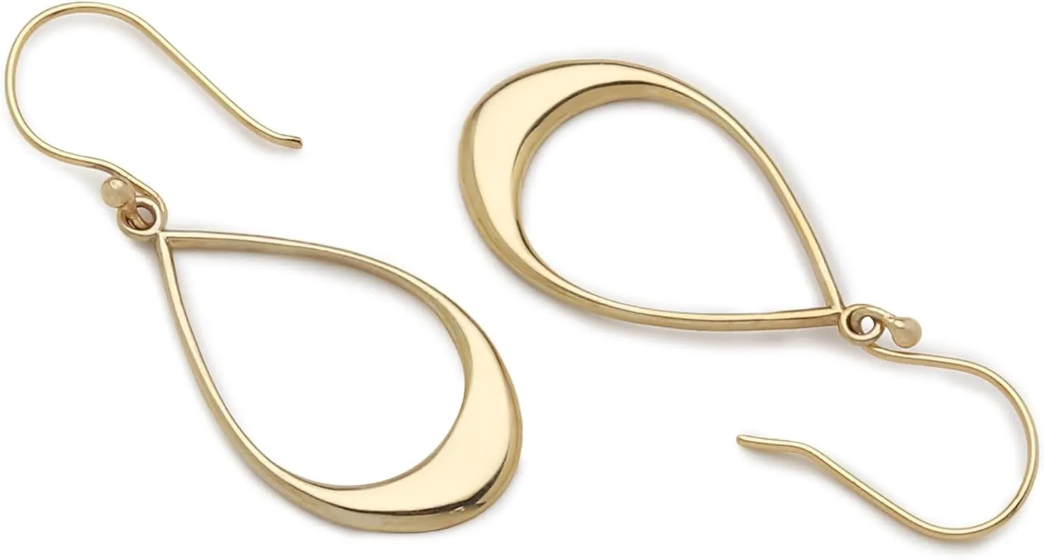 Chic Handmade Golden Dangle Earrings - Contemporary, Elegant, and Sleek Design for Effortless Style