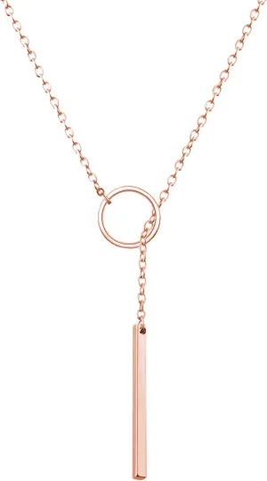 choice of all Lariat Necklace for Women Rose Gold Necklaces for Women Slip Chain Necklace Dainty Long Necklace Y-Shaped Pendant Necklace Trendy Chain Gold Jewelry For Women