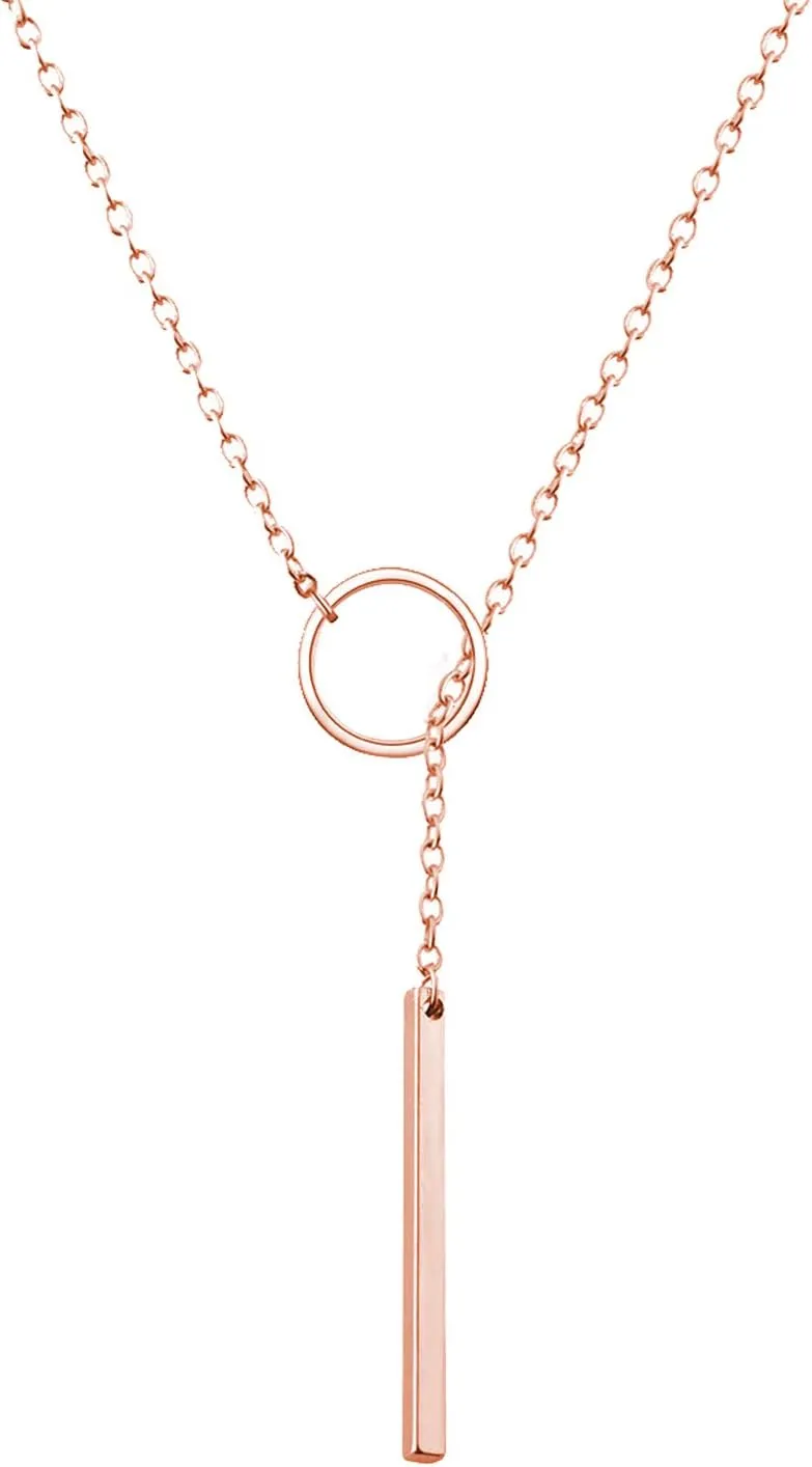 choice of all Lariat Necklace for Women Rose Gold Necklaces for Women Slip Chain Necklace Dainty Long Necklace Y-Shaped Pendant Necklace Trendy Chain Gold Jewelry For Women
