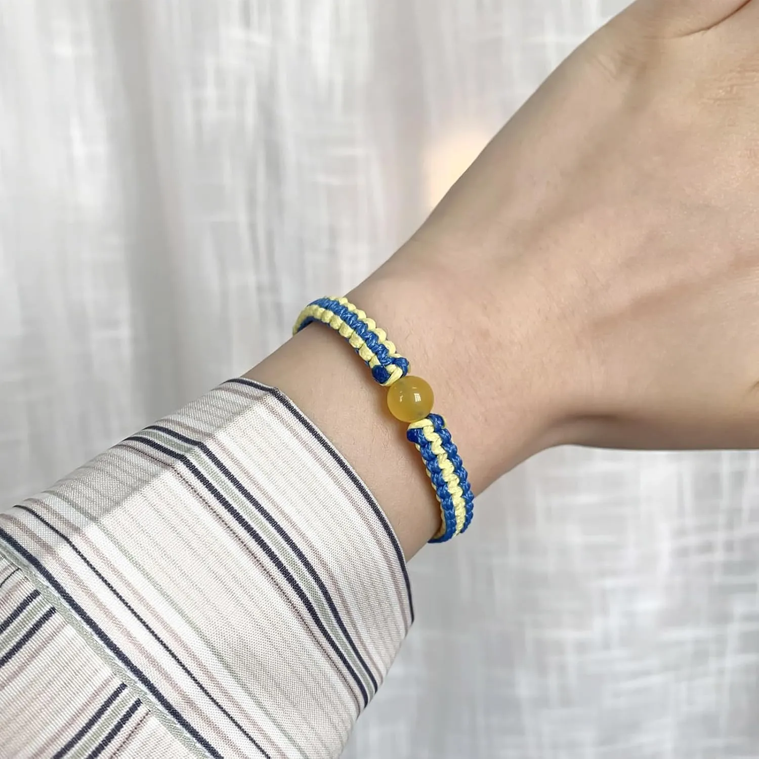 Choistily 2PCS Ukrainian Bracelet Yellow Blue Braided Bracelets Adjustable Handmade String Sunflower Bracelets for Women Trendy 2025
