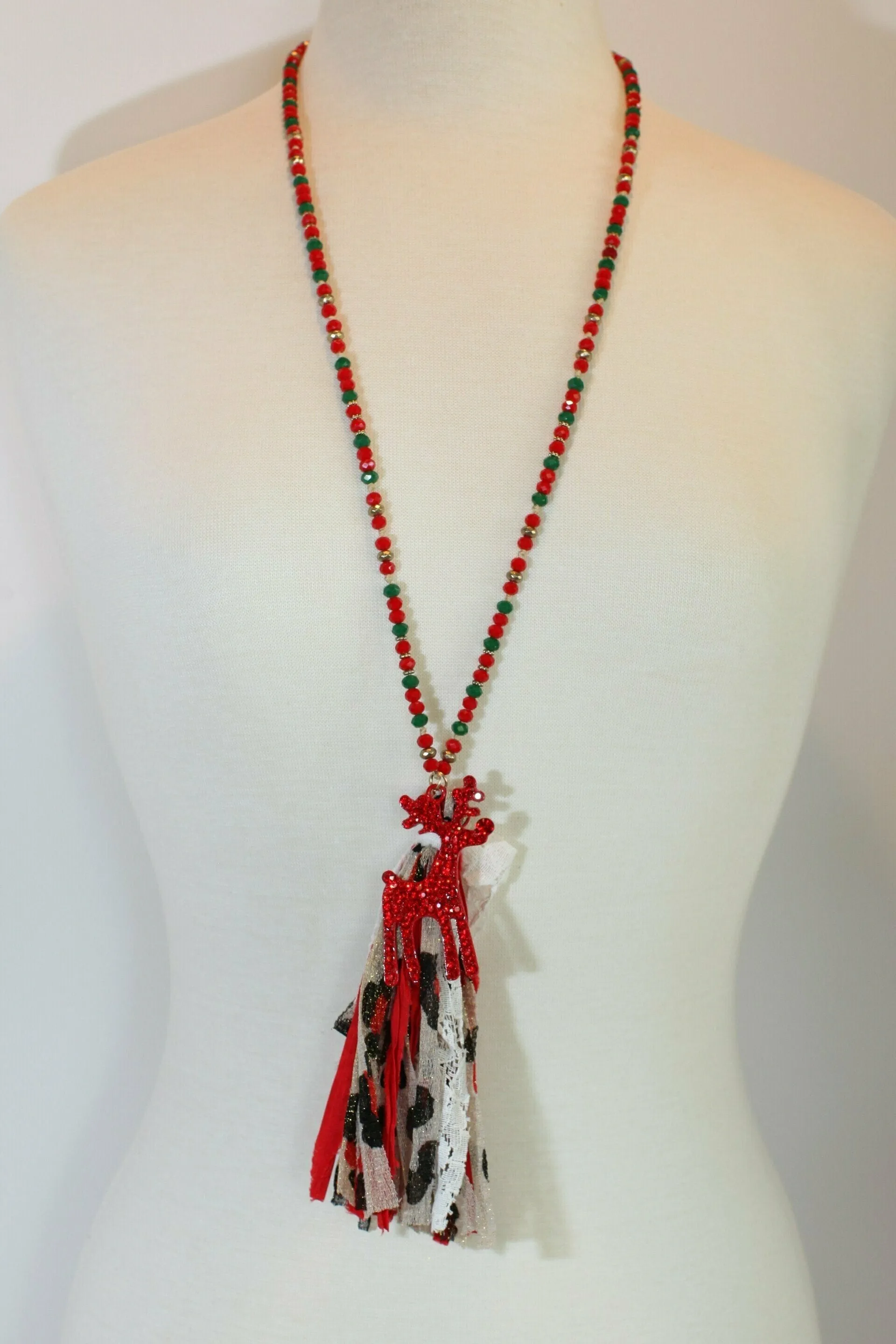 Christmas Reindeer Tassel Necklace