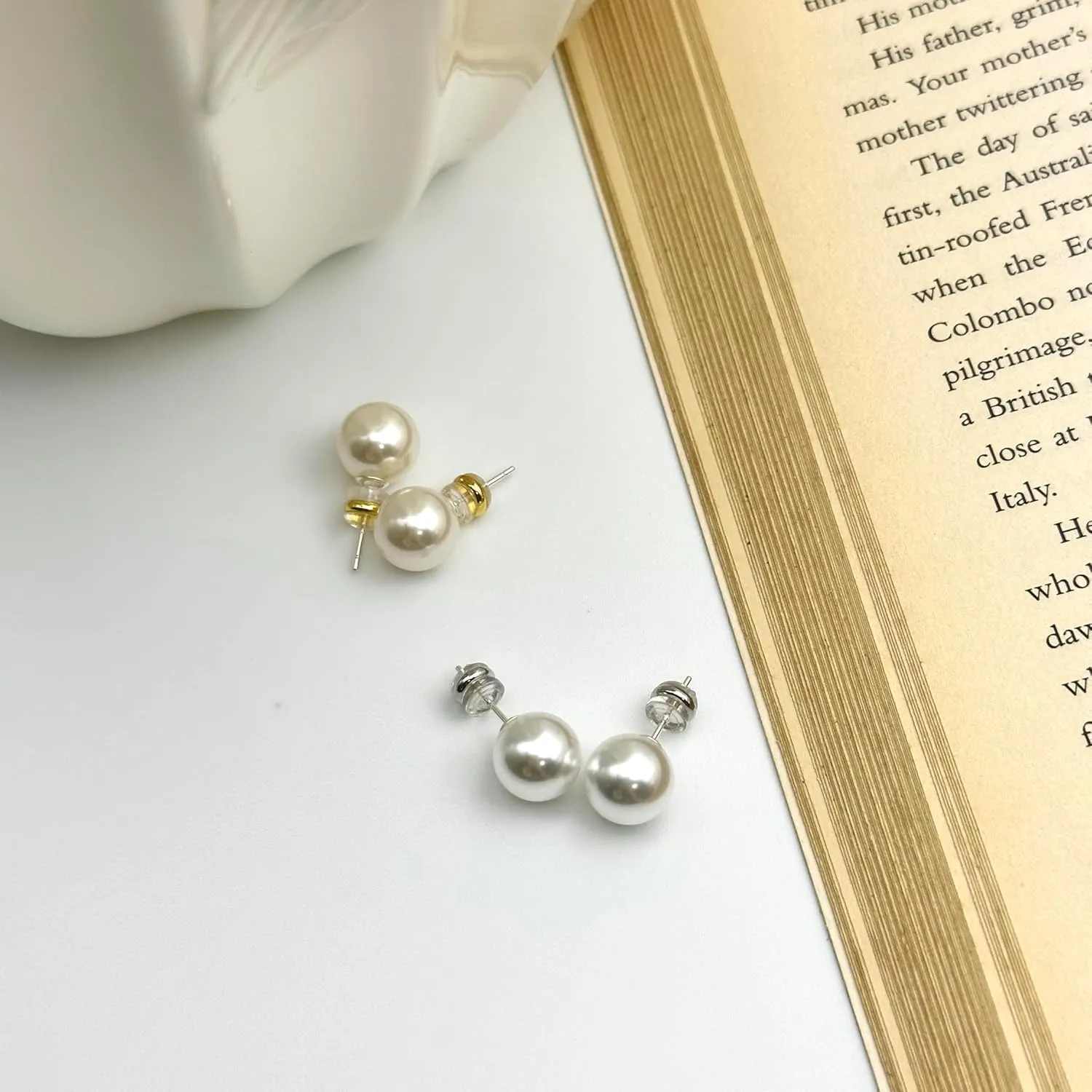 Classic Sterling Silver Pearl Stud Earrings in Gift Box - Perfect Bridesmaid Gift