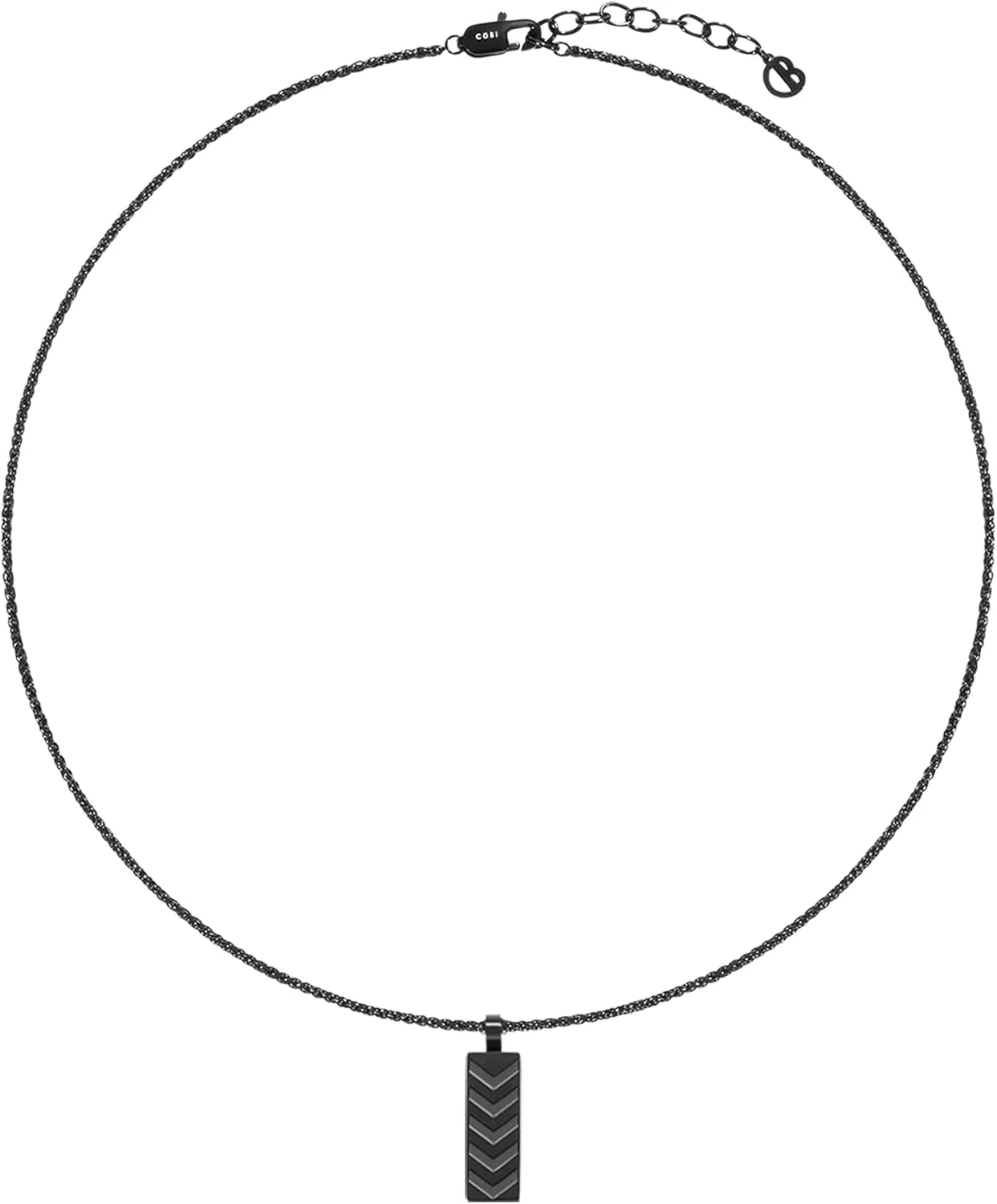 COBI 316L Stainless Steel Pendant Necklaces for Men, Cuban Link Chain Necklace, Black Silver Cross Dog Tag, Engraved Cylinder Compass, Minimal Box Chain Jewelry, Hypoallergenic Everyday Wear, Gift