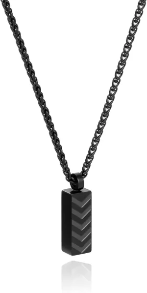 COBI 316L Stainless Steel Pendant Necklaces for Men, Cuban Link Chain Necklace, Black Silver Cross Dog Tag, Engraved Cylinder Compass, Minimal Box Chain Jewelry, Hypoallergenic Everyday Wear, Gift