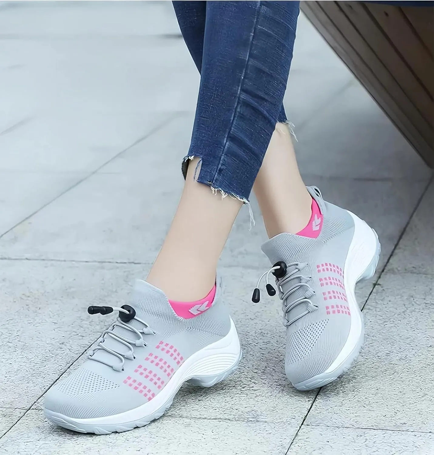 Comfortable Women's Shoes, Comfortwear Ortho Stretch Cushion Shoes, Sports Walking Shoes, Plus Size