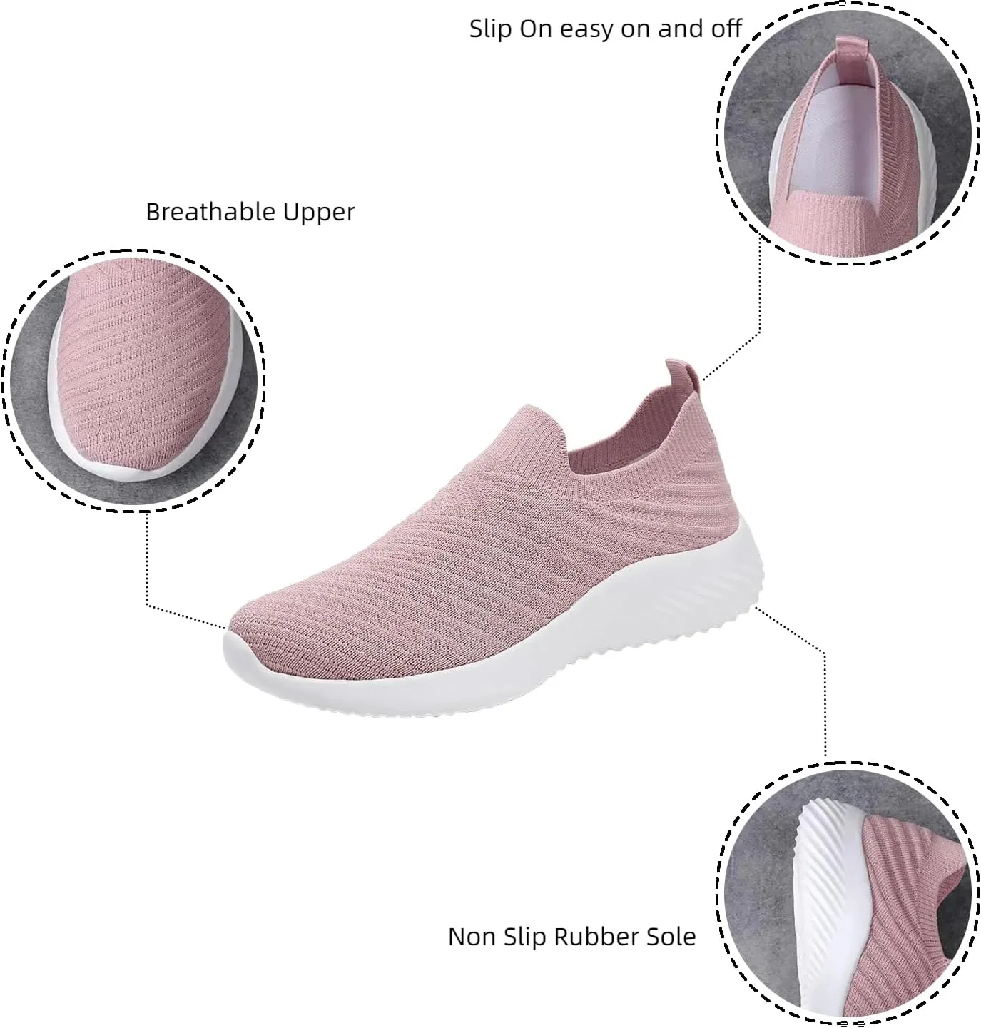 Comfortwear Ortho Shoes for Women Knit Mesh Running Sneakers Lightweight Comfort Mesh Breathable Travel Sports Shoes