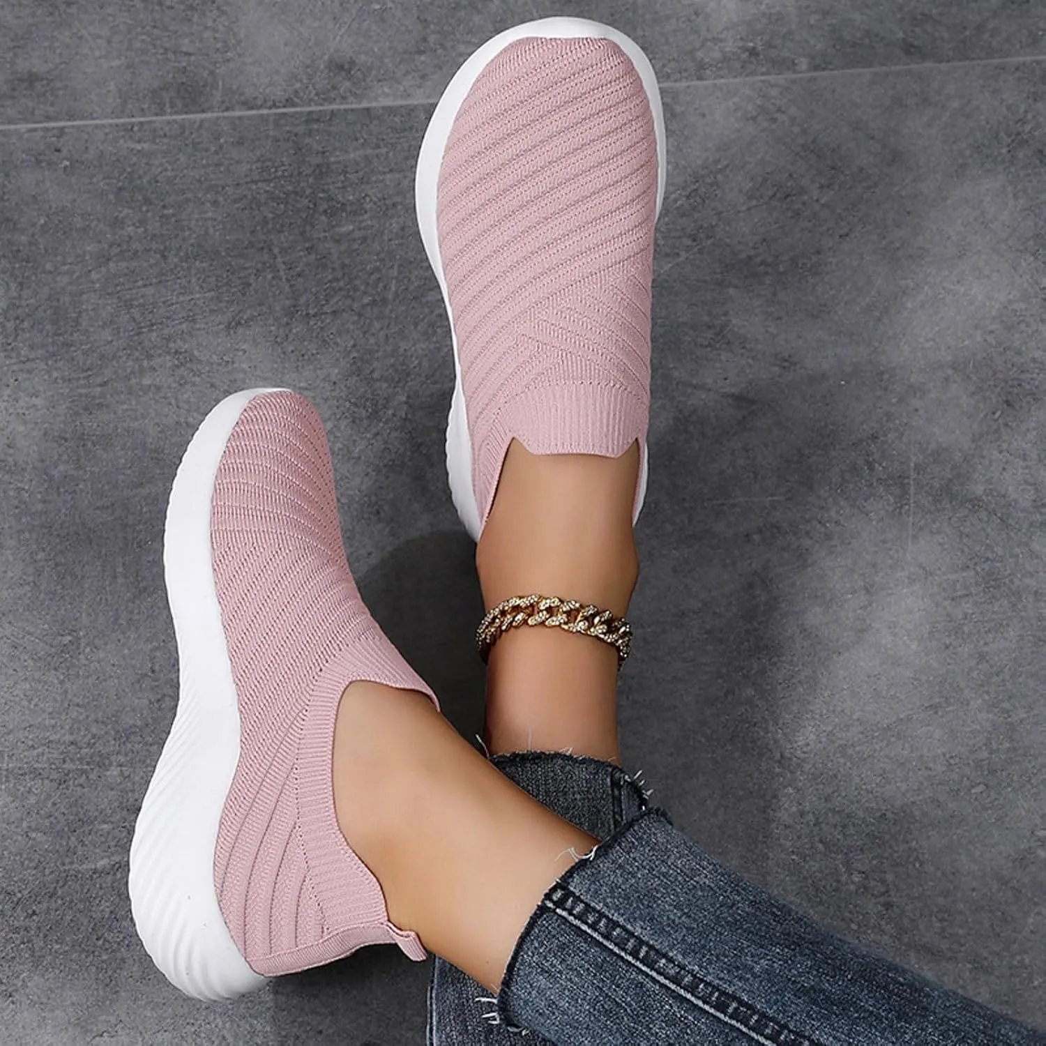 Comfortwear Ortho Shoes for Women Knit Mesh Running Sneakers Lightweight Comfort Mesh Breathable Travel Sports Shoes