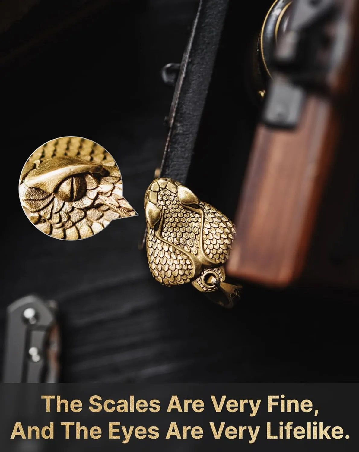 COPPERTIST.WU Rattlesnake Clip Pendant Necklace Snake Viking Amulet Pressable Fidget Jewelry Gift for Men Women Birthday