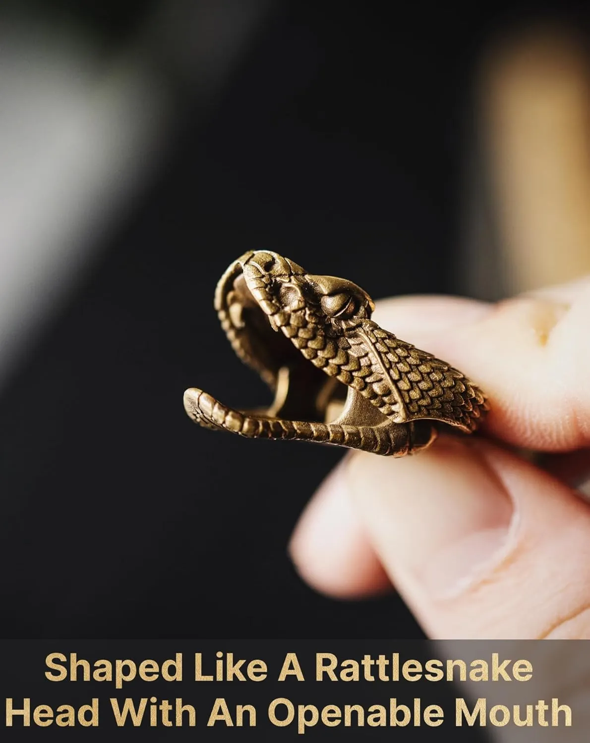 COPPERTIST.WU Rattlesnake Clip Pendant Necklace Snake Viking Amulet Pressable Fidget Jewelry Gift for Men Women Birthday