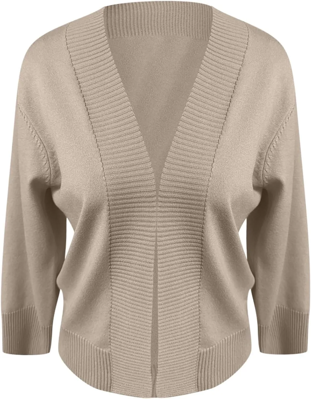 Cropped Cardigan Sweaters for Women Lightweight 3/4 Sleeve Open Front Short Shrugs Cardigans Fall Sweater Jacket Tops