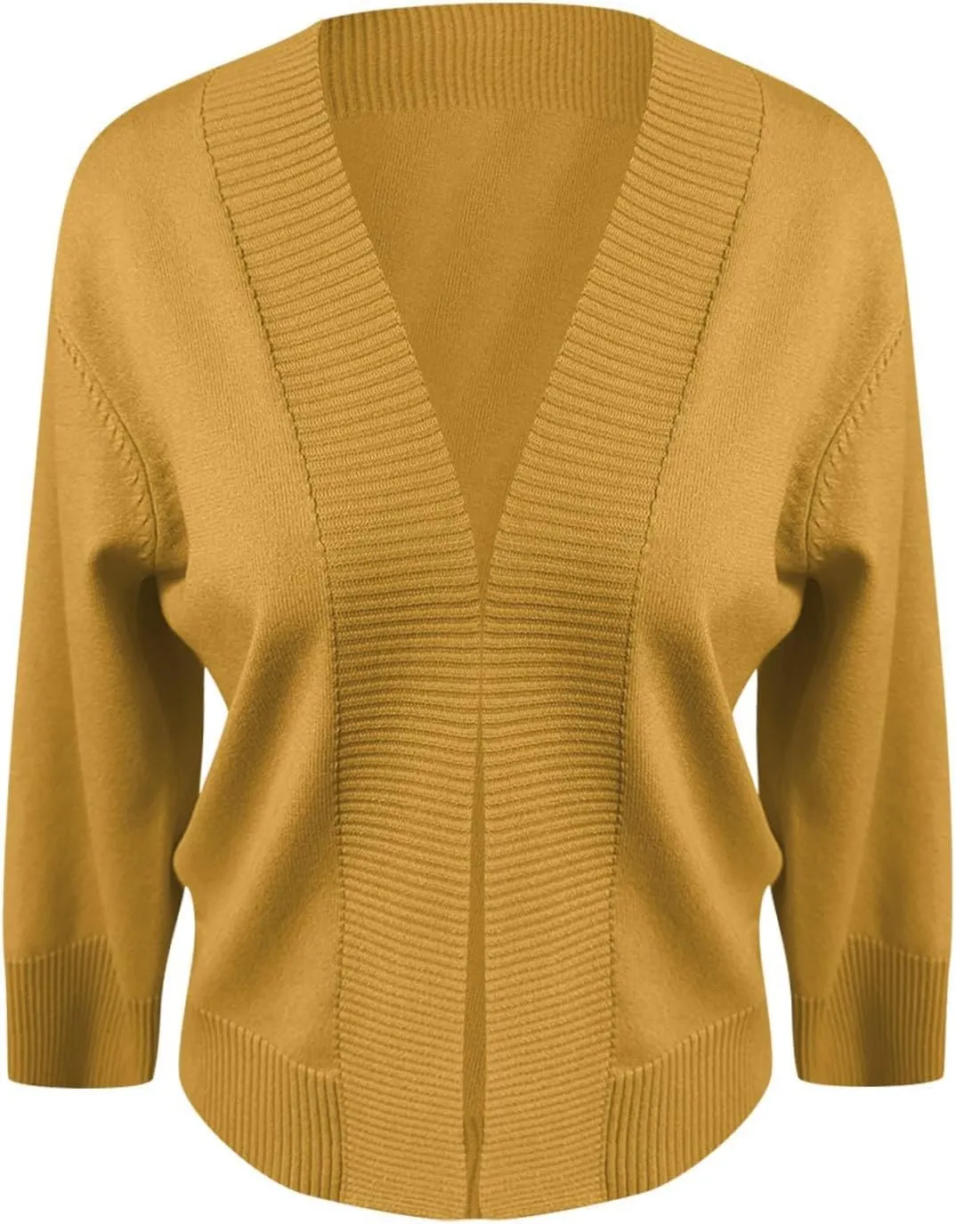 Cropped Cardigan Sweaters for Women Lightweight 3/4 Sleeve Open Front Short Shrugs Cardigans Fall Sweater Jacket Tops