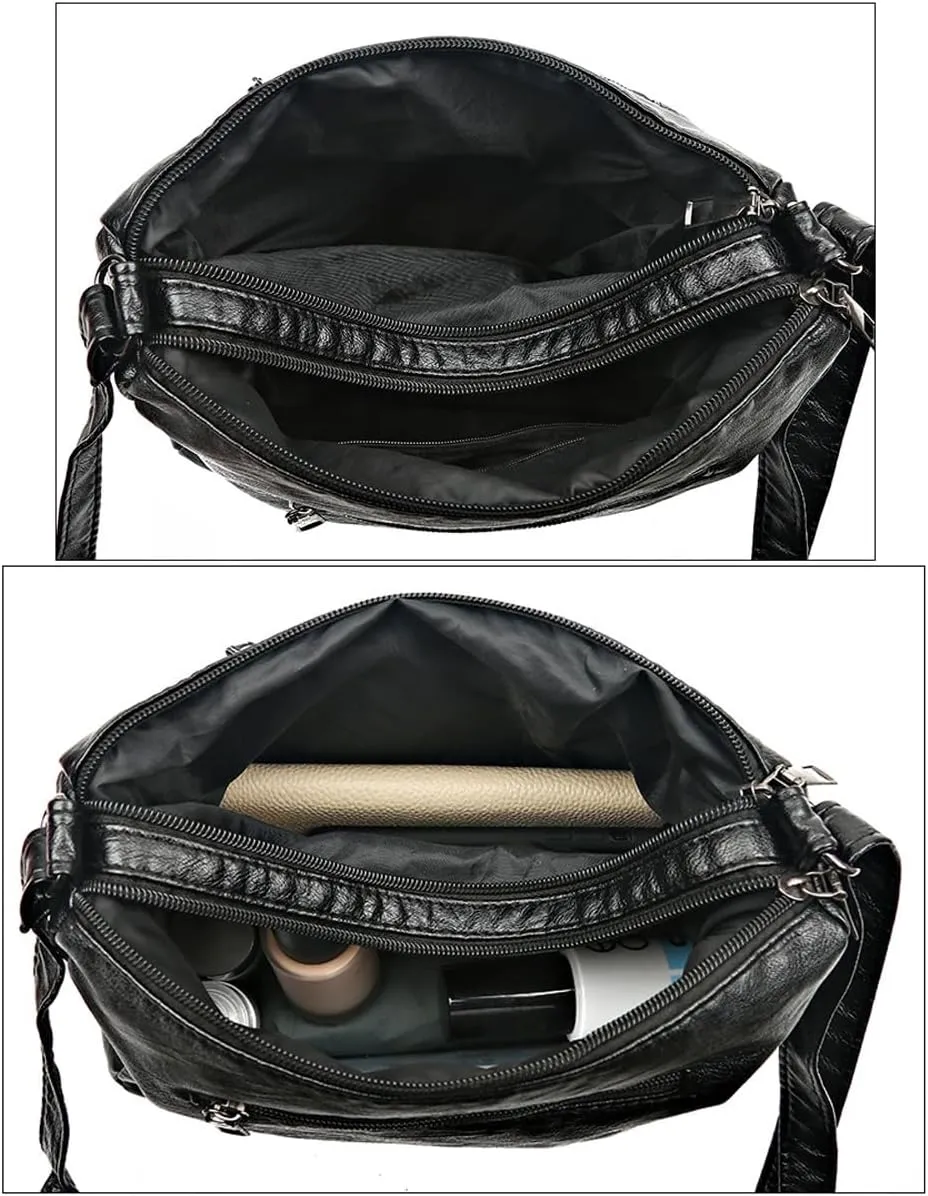 Crossbody Bags for Women Soft PU Leather Shoulder Bag Ladies Purse and Handbag Lightweight Multiple Pockets Satchel