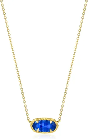 Crystal Stone Pendant Necklace - Elegant 14K Gold Jewellery - Chic Gold Plated Pendant - Fashionable Womens Necklace - Stylish Gemstone Necklace - Versatile Pendant (Tanzanite)