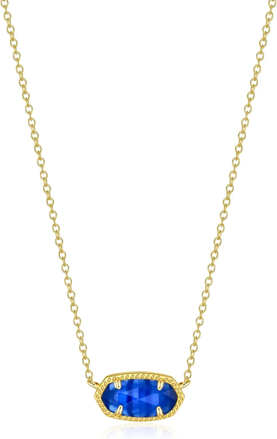 Crystal Stone Pendant Necklace - Elegant 14K Gold Jewellery - Chic Gold Plated Pendant - Fashionable Womens Necklace - Stylish Gemstone Necklace - Versatile Pendant (Tanzanite)