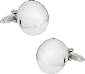 Cuff-Daddy Versatile Round Chrome Button Cufflinks with Presentation Box