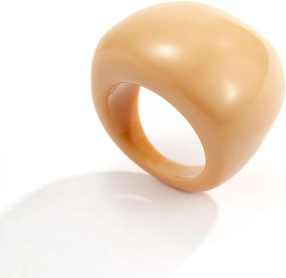 DATOA 2Pcs Multicolor Resin Chunky Rings for Women Y2K Acrylic Resin Rings Minimalist Knuckle Finger Rings Jewelry