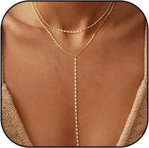 Dcfywl731 Minimal Dainty Gold Plated Dangle Earrings Layered Bar Pendant Neckalce Gold Long Y-Necklace Gold Earrings and Necklaces Set Delicate Lariat Chain Jewelry for Women