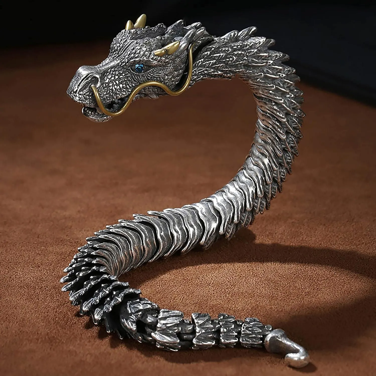 Dragon Bracelet for Men, Domineering Handmade Metal Bracelet, Personalized Creative Jewelry, Men's Gift (Gift Wrap)