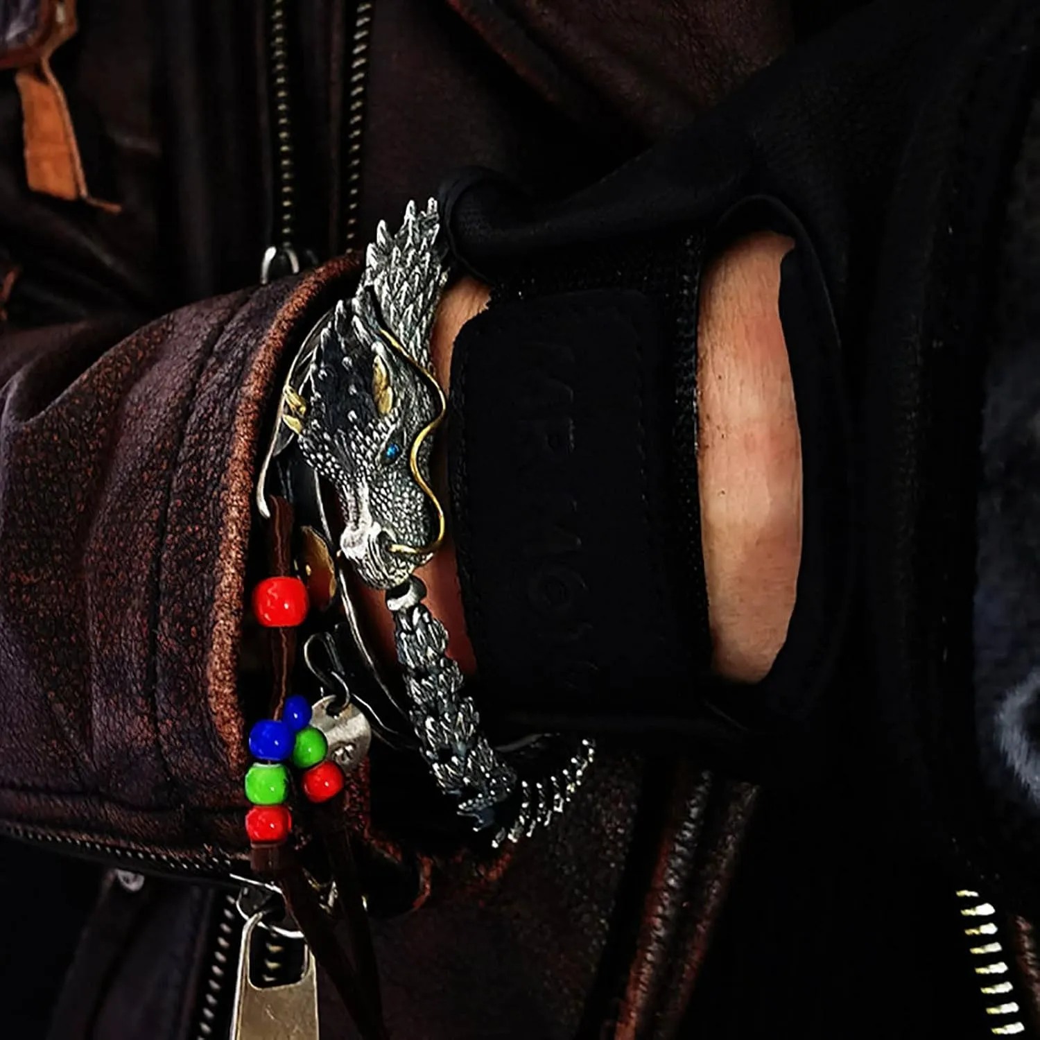 Dragon Bracelet for Men, Domineering Handmade Metal Bracelet, Personalized Creative Jewelry, Men's Gift (Gift Wrap)