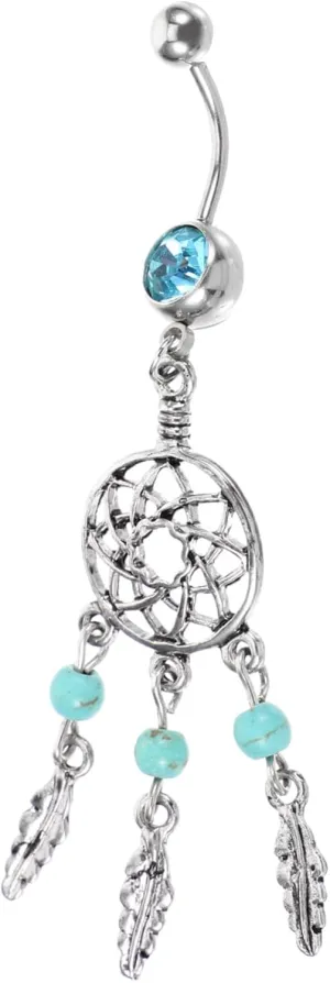 Dream Catcher Belly Ring for Women Unique Navel Jewelry for Lightweight Durable Decorative Accessory for Beach Bikini Wear Eye Catching Design