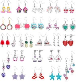 Dreamscape Delights: Hypoallergenic 33-Piece Earrings for Girls - Cute Animal Earrings for Teens, Birthday Gifts