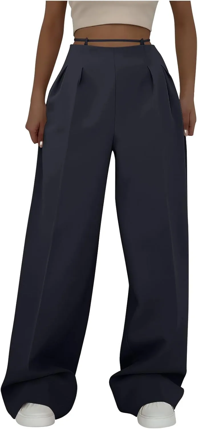 Dress Pants for Women Fashion Spring Summer Work Trousers High Waisted Straight Leg Slacks Versatile Office Suit Pants