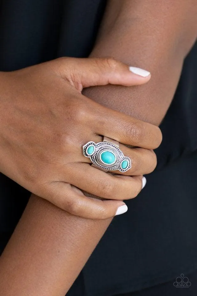 Dune Drifter Turquoise Blue Stone Ring - Paparazzi Accessories