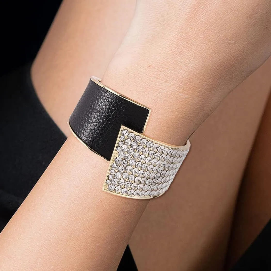 ELABEST Stylish Rhinestone Bracelet Cuff Bracelets Stretch Bracelets Sparkly Hand Chain Wedding Parties Jewelry Accessories for Women