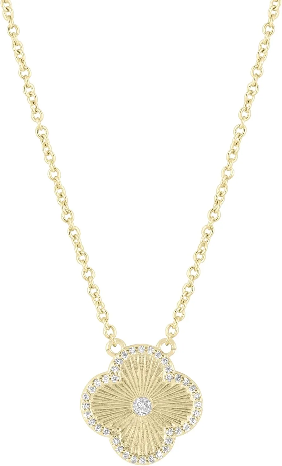 Electric Picks Clover Icon Necklace - Gold Plated Women's Necklace, Perfect for Any Occasion, Versatile Design