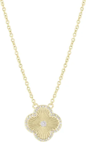 Electric Picks Clover Icon Necklace - Gold Plated Women's Necklace, Perfect for Any Occasion, Versatile Design